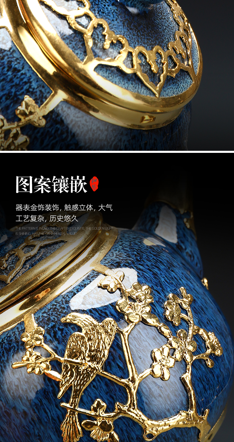 Recreational product an inset jades built lamp that kung fu tea set jingdezhen teapot home sitting room tureen tea cups