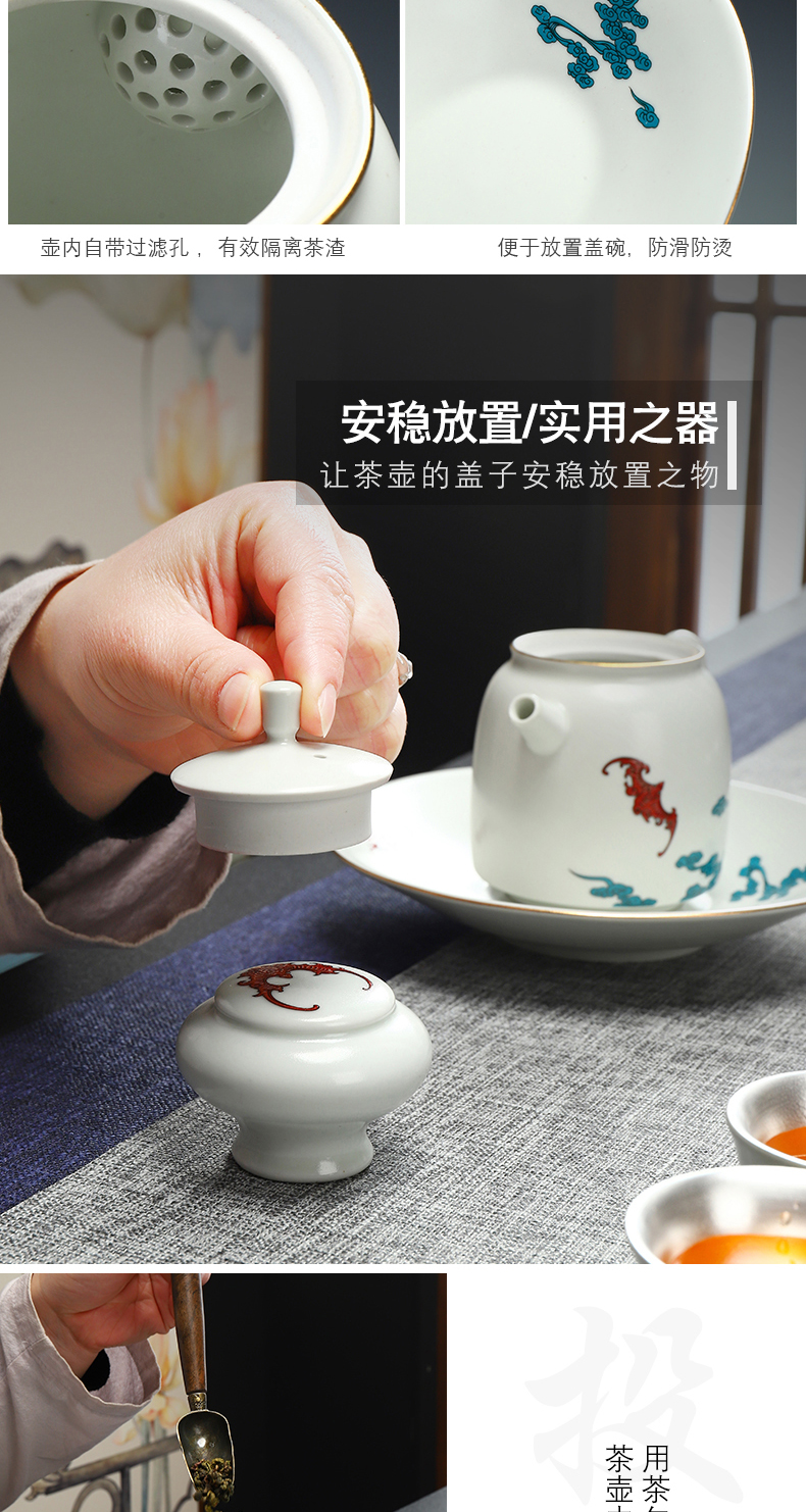 Recreation office 999 sterling silver products of a complete set of kung fu tea set manually coppering. As silver tureen ceramic tea set domestic cups