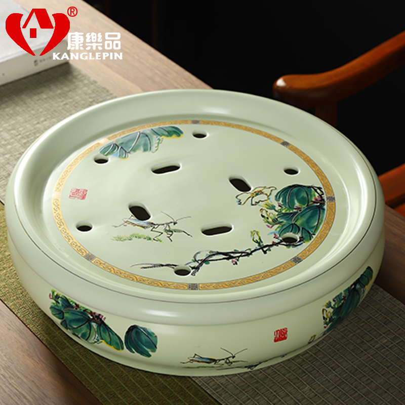 Recreational product ceramic tea set home tasted silver gilding double anti hot high - grade tea is tea tray of a complete set of kung fu tea cups