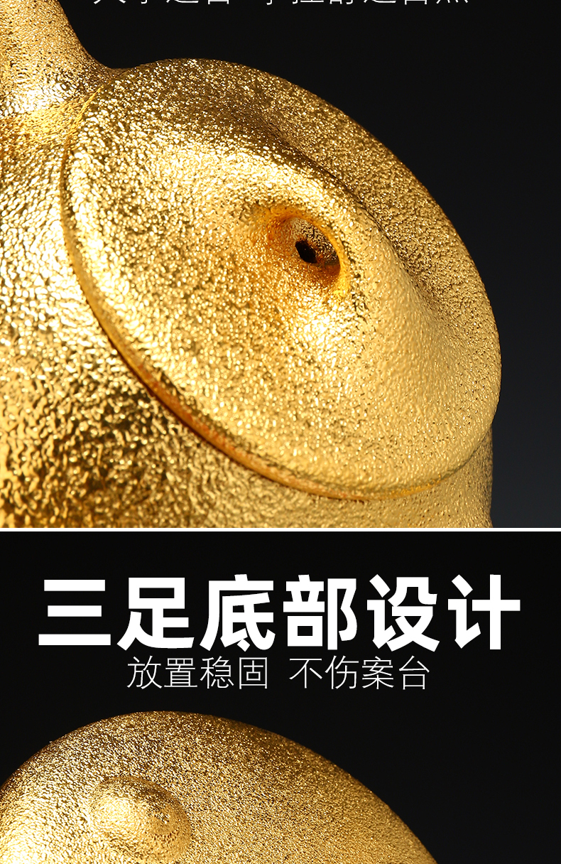 Recreational product small purple sand pot of gold beauty pure manual raw ore gourd ladle kung fu tea cup set household the teapot