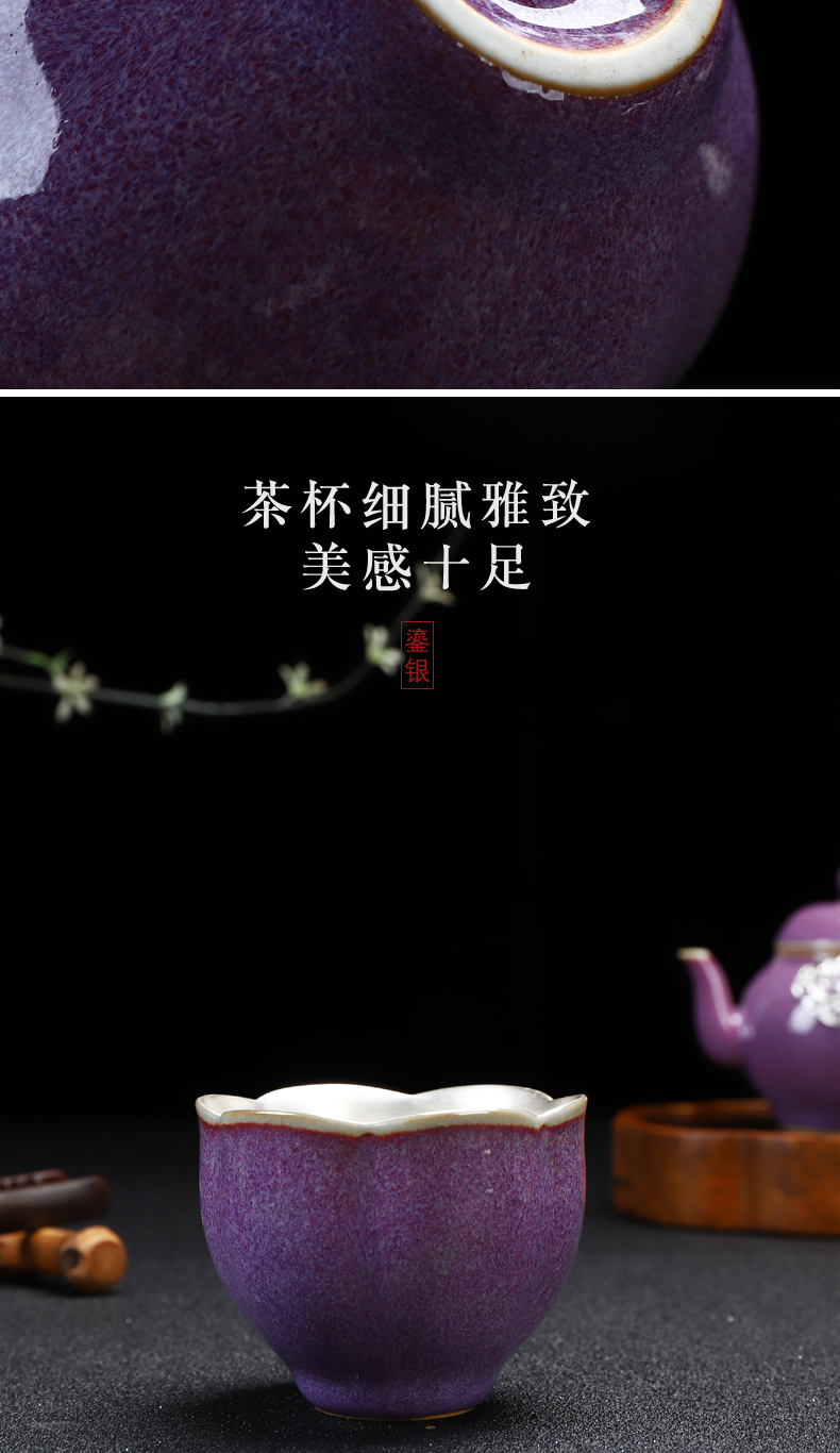 Recreation quality 999 sterling silver cup of household ceramic cups ru up market metrix who cup single CPU kunfu tea cup tea sets