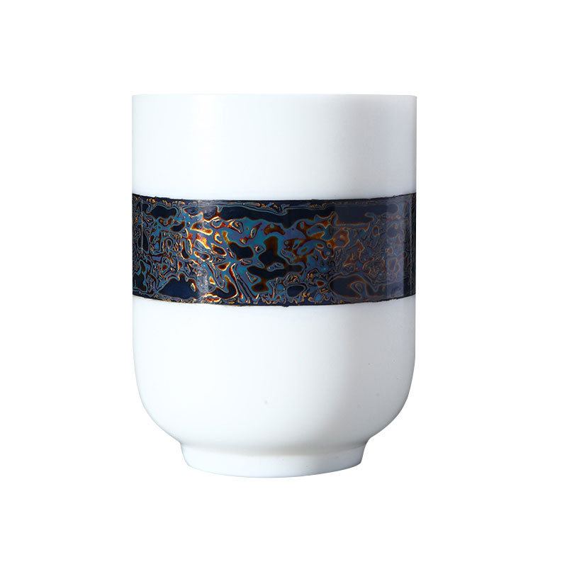 Recreational product lacquer tea jinxiu located at the end of the Chinese lacquer art painting dehua suet jade porcelain sample tea cup Chinese ceramic cups