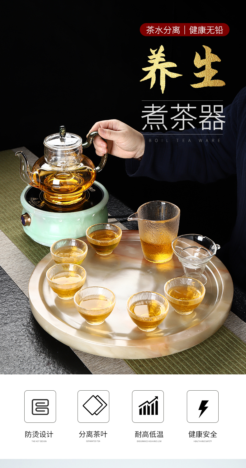 Recreational product office teapot refractory glass filter household cooking pot kettle jade electric TaoLu tea set