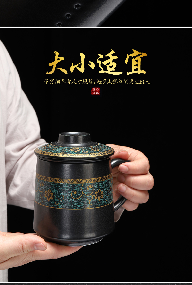 Recreational products and meeting office ceramic cups lid cup 400 ml filtering kung fu tea set office tea cups