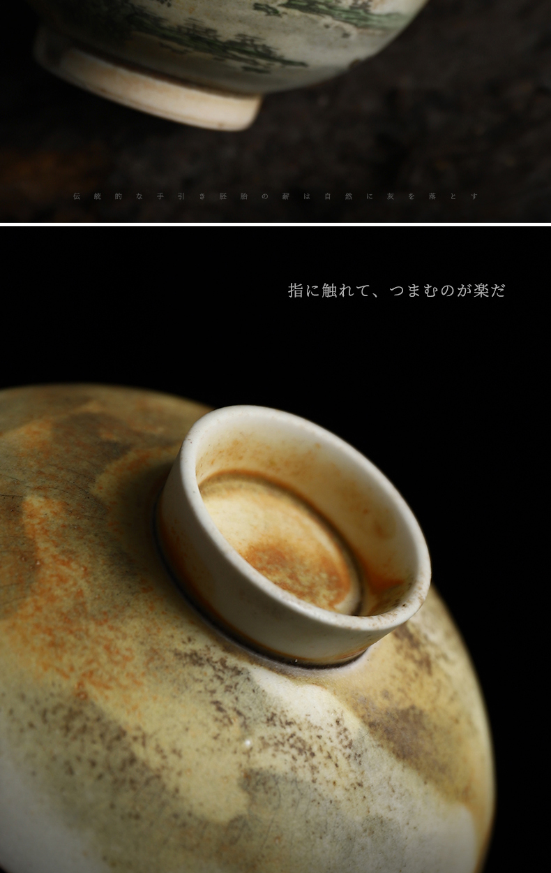 Recreational product water firewood hand - made tureen single ceramic household kung fu tea tea bowl 160 ml