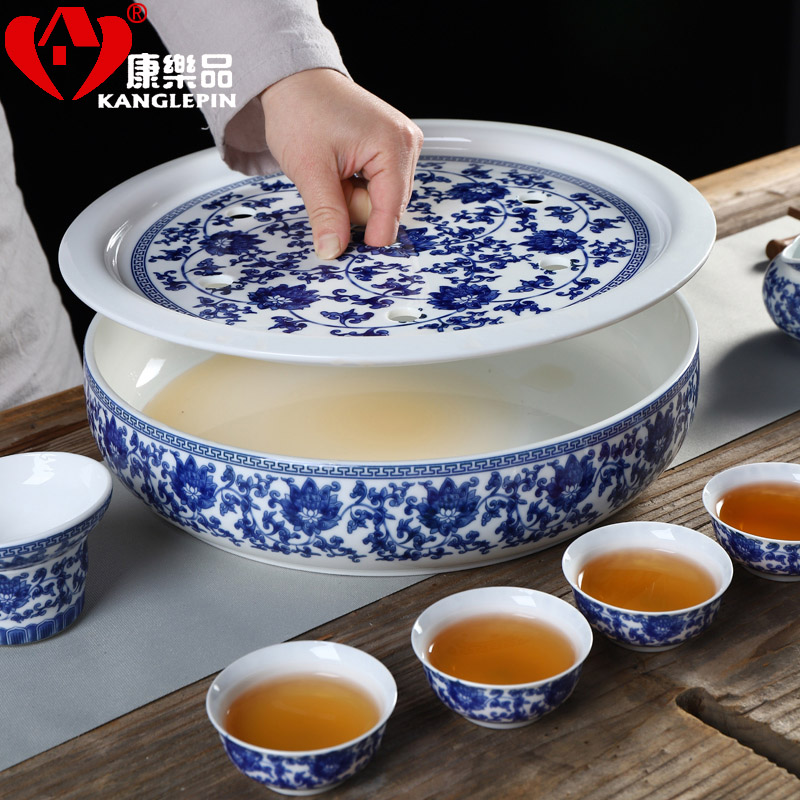 Recreation article 13 inches of a complete set of tea tray ceramic household suit kung fu tea pot saucer double circular Chinese style