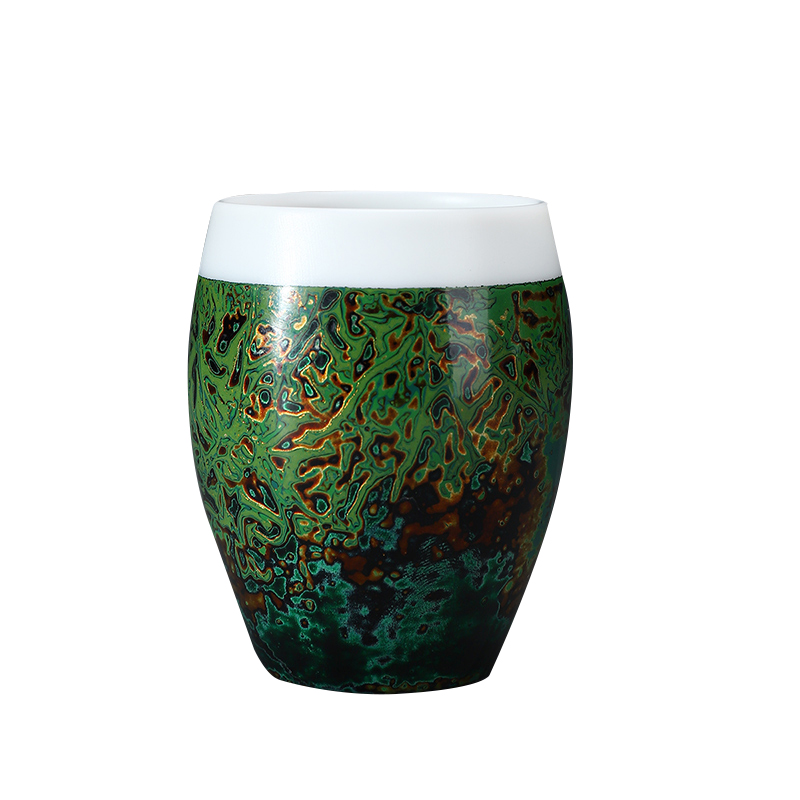 Recreational product lacquer creative manual Chinese lacquer master cup single CPU suet jade white porcelain ceramic household sample tea cup