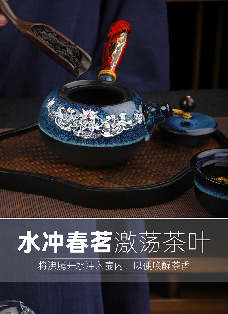 Recreation products built one variable was suit home office sitting room jingdezhen high - end gifts with silver cups