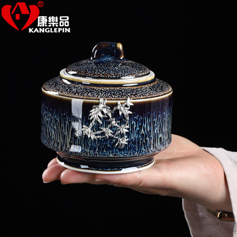 Recreation products built red glaze coppering. As the silver ceramic tea pot mini small storage sealed as cans of tea caddy fixings tea set