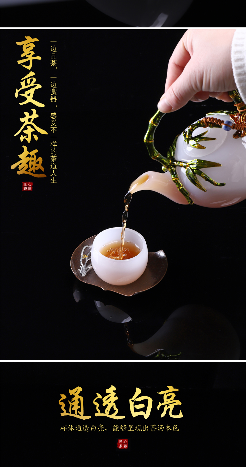 Recreational tea with silver 999 sample tea cup ceramic cups white porcelain zodiac single CPU individual cup of kung fu