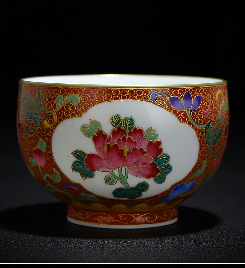 Recreation is tasted wire inlay enamel see yulan CPU master cup jingdezhen ceramic sample tea cup kung fu tea tea cups