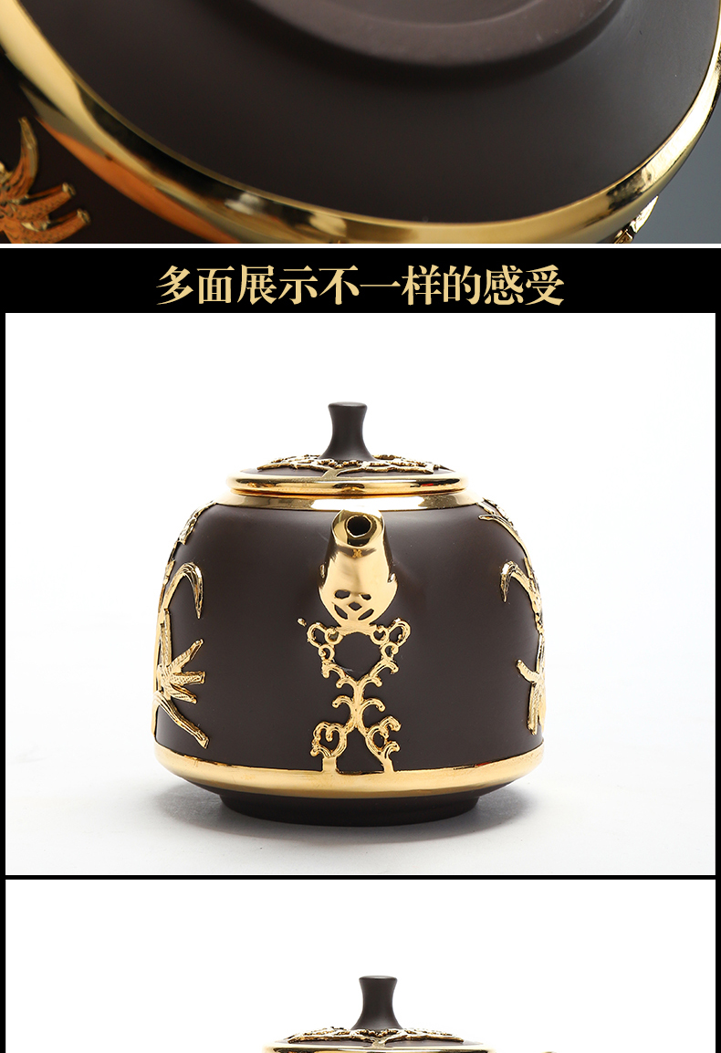 Recreational product an inset jades are it high - end gift box packaging business gifts pure manual set Jin Gongfu single pot of tea