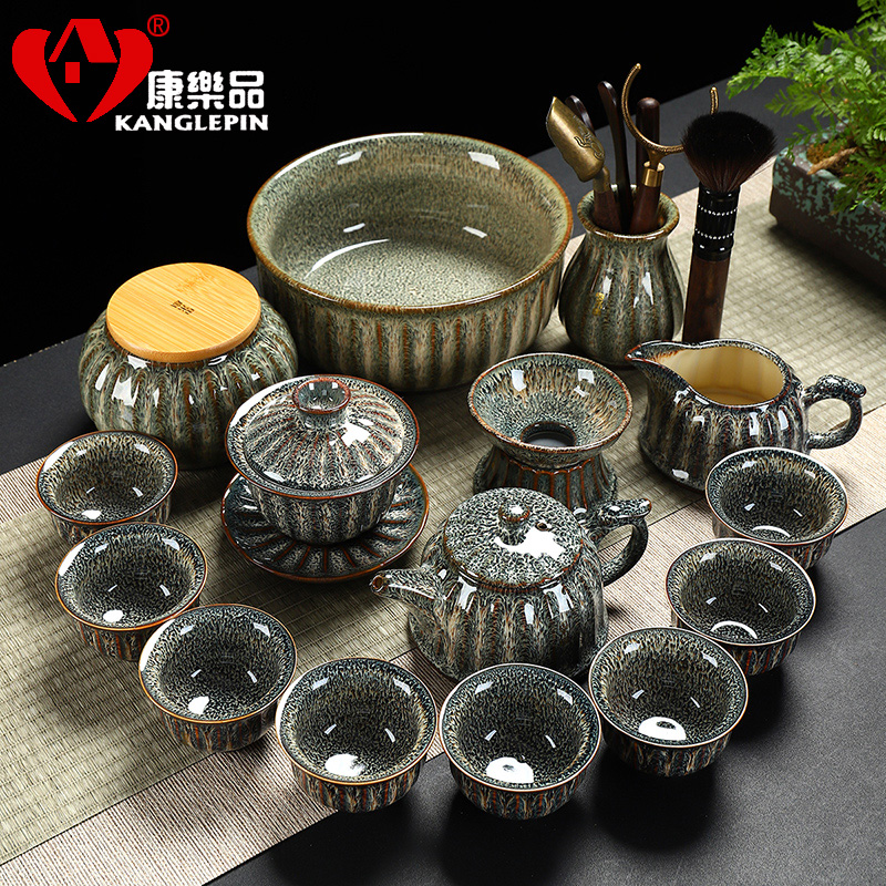 Recreational product Tian He up kung fu tea set home built a complete set of ceramic lamp cup tureen filtering teapot