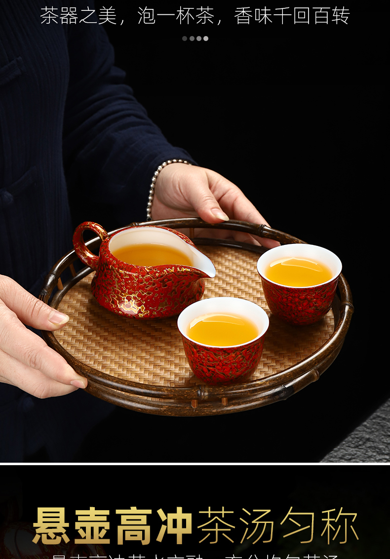 Recreational product lacquer white porcelain tea set reasonable capacity of 170 ml cup of pure manual big feihong tea sea points