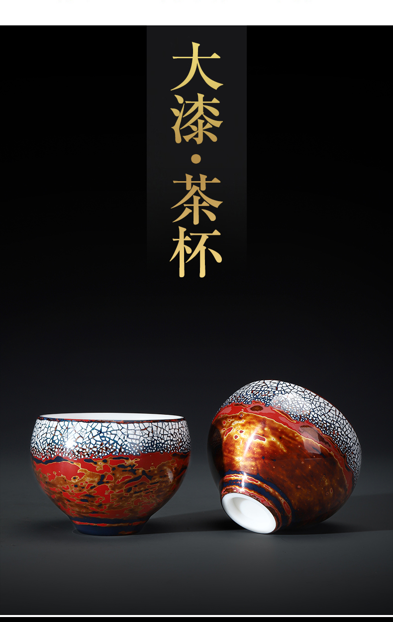 Recreational product type lacquer suet jade white porcelain egg cup ceramic personal master kung fu tea cups, big cup