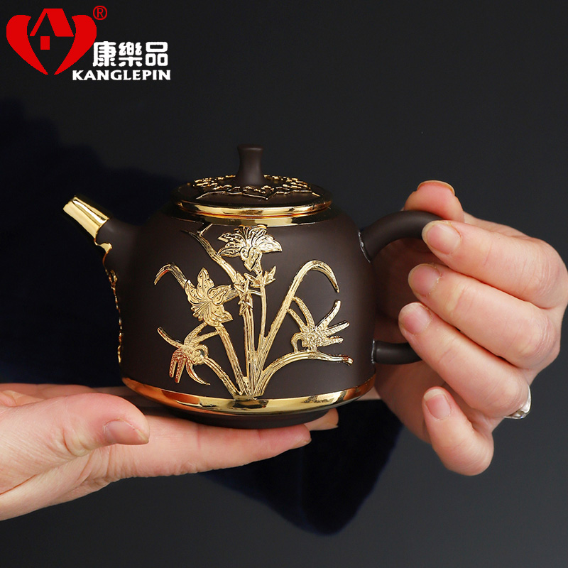 Recreational product an inset jades are it high - end gift box packaging business gifts pure manual set Jin Gongfu single pot of tea