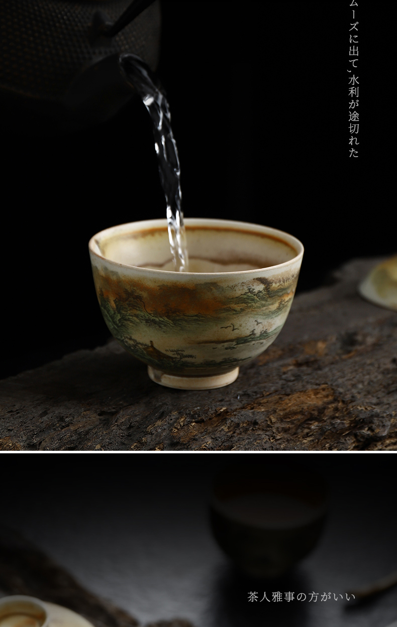 Recreational product water firewood hand - made tureen single ceramic household kung fu tea tea bowl 160 ml