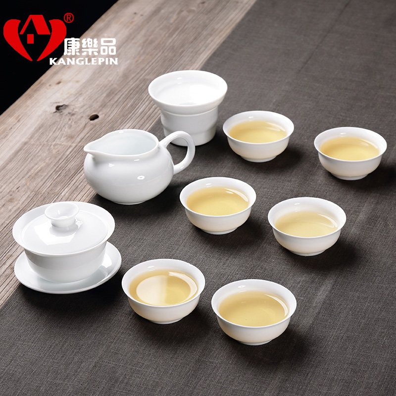 Recreational product ceramic tea set white porcelain kung fu tea mercifully tea tea sets tureen teapot household of Chinese style tea cups