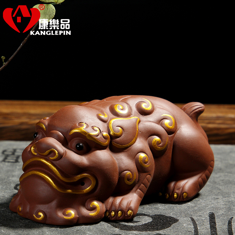 Recreation yixing purple sand tea spoil the mythical wild animal spittor tea set with parts of a complete set of kung fu tea set furnishing articles