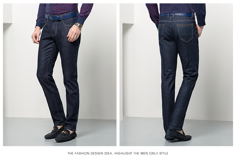 Bảy con sói quần jean nam mùa thu cha quần thường trung niên giặt thẳng quần nam kinh doanh nam chính hãng style vintage nam