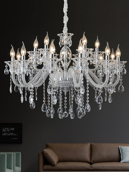 2026 New European-Style Living Room Crystal Chandelier, High-End and Grand, Suitable for Villa Lobby, Dining Room, Bedroom, French Light Luxury Lamp