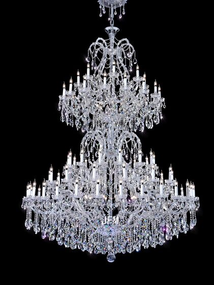 Crystal Chandelier in the Living Room of a Duplex House, Luxurious and Grand Staircase Chandelier in a Villa, European-Style Mezzanine Hotel Lobby Light