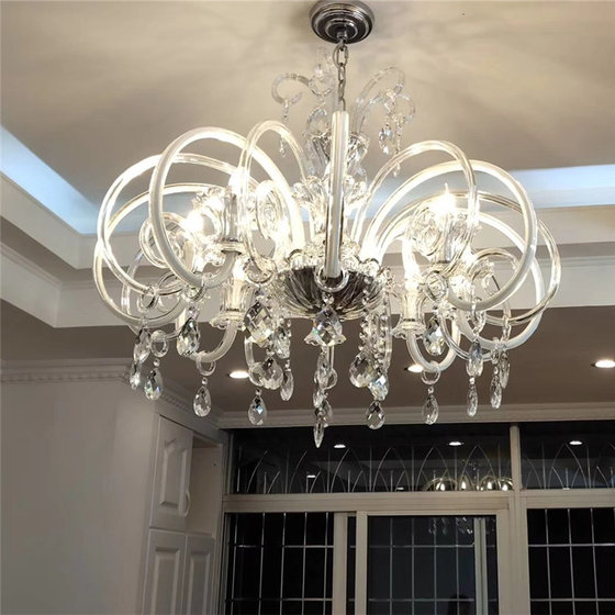 European Crystal Chandelier Living Room Lamp Modern Minimalist Bedroom Restaurant Aisle Lamp Luxury Villa Hotel Staircase Chandelier