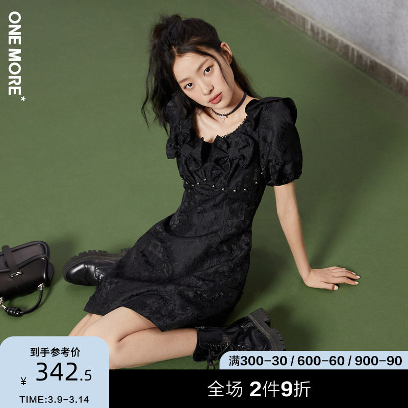 ONEMORE2022 summer new dress women's waist small black skirt French skirt female summer fairy short