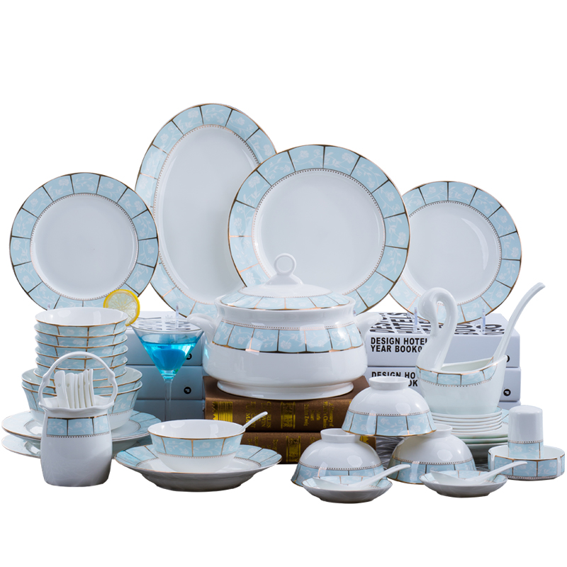Jingdezhen tableware suit dishes household combination Korean dishes suit ipads gift porcelain tableware of pottery and porcelain bowl