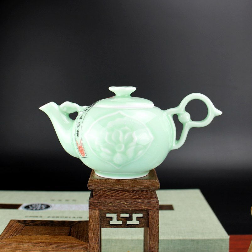 Jingdezhen better purple ceramic tea set kung fu tea set of a complete set of sample tea cup teapot the qing song celadon glaze