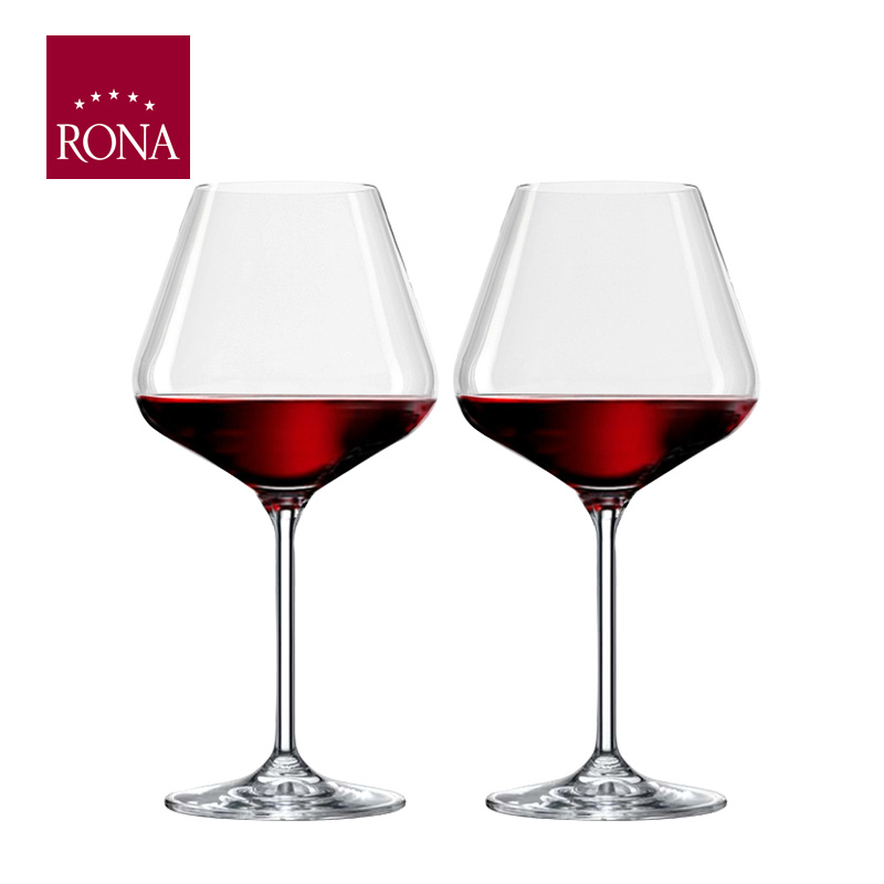Imported RONA Red glass Crystal glass high-foot glass wine glass household Burgundy wine glass