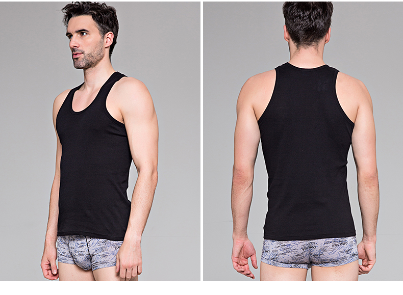 Vest nam mùa hè cotton nam cotton không tay skinny trắng Langsha Slim chạy vest thể thao thủy triều áo bra 2 dây