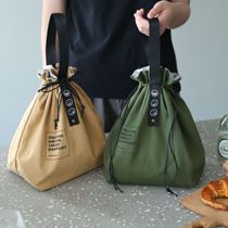 Hand Tooling Wind Lunch Box Bag Lunch Bag Lunchbag Dinner Bag Hand Large Capacity Round Small Crowdwater Resistant