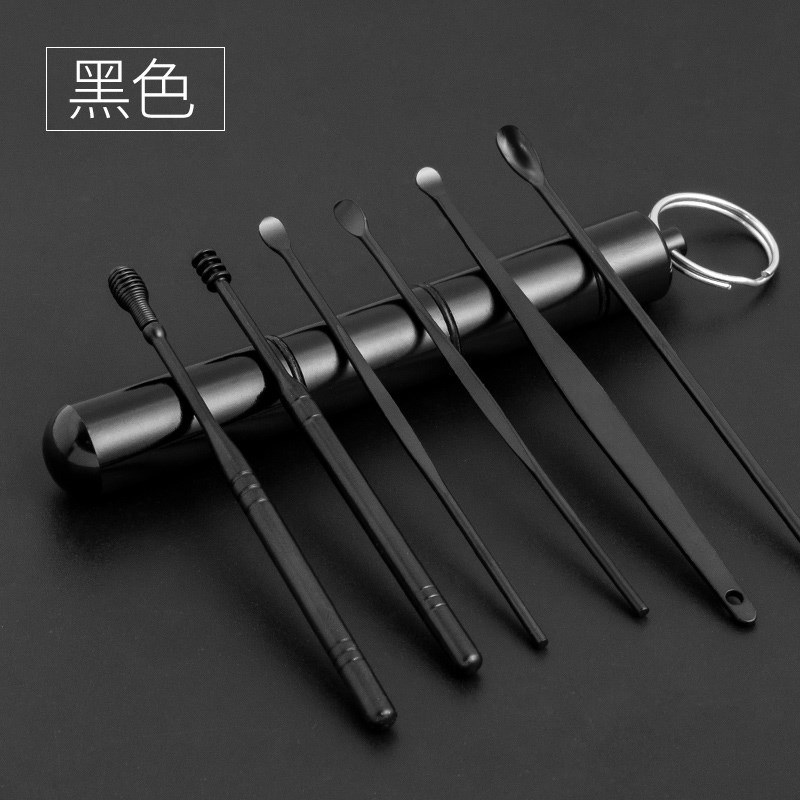 Safety hollowing Xinjiang digging ear spoons stainless steel mining ear tools portable children home suit hollowing scoop