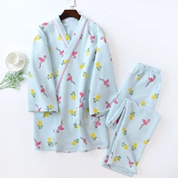 Воздушные хлопковые кимоно -синие огненные птицы