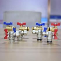 Floor heating water distributor angle ball valve