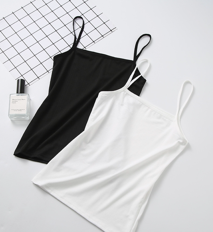 Camisole Ladies White Bottom Shirt Short Small Vest Camisole Cotton Slim Sexy Inner Wear