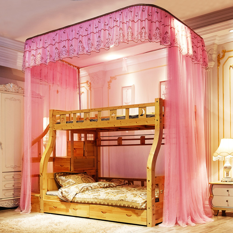 New up and down bunk bed mosquito nets Children u-type track rails High and low beds 1 2m1 35 1 5m beds
