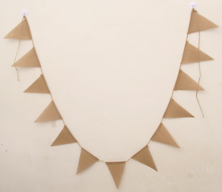 Sackcloth pennant pull flag Christmas wedding party diy decoration European and American wedding flag party pull flag