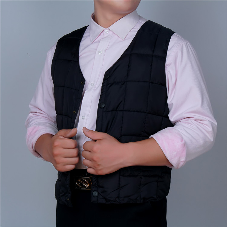 Áo vest cotton cổ trung niên và xuống cho mùa thu và mùa đông cho nam ngắn vest cổ chữ V ấm áp cho người cao tuổi áo ba lỗ tập gym nam