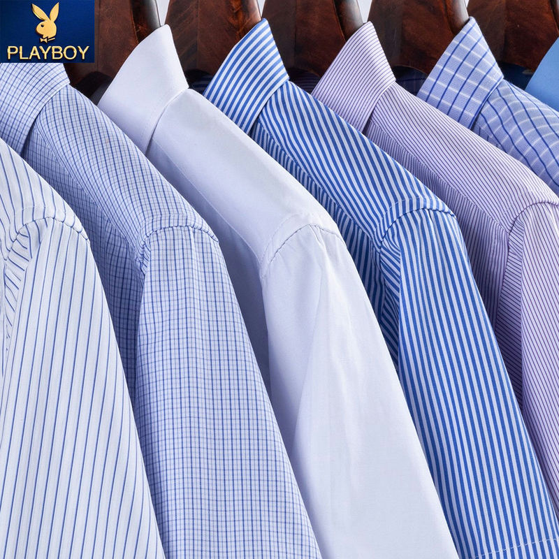 Summer 100% Cotton Men's Short-Sleeved Shirt, Middle-Aged Business Casual Striped Long-Sleeved Shirt, Men's Dad's Clothing