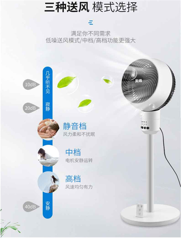Meifeng lưu lượng không khí trong nhà tuabin đối lưu lưu thông không khí quạt điện im lặng quạt sàn tầng quạt - Quạt điện quạt điều hòa rapido 6000d