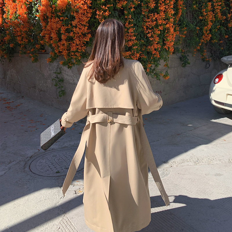 Windshirt woman 2023 new Han edition middle - long senior sensory card its small color spring and autumn temperament coat