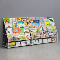 Children's Bookshelf Picture Book Rack Home Iron Large Capacity Locker Floor Storage Rack Multi-layer Baby Storage Bookshelf