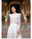 Vietnamese niche temperament stand-up collar shrug long-sleeved lace short top high waist A-line mid-length hollow skirt suit