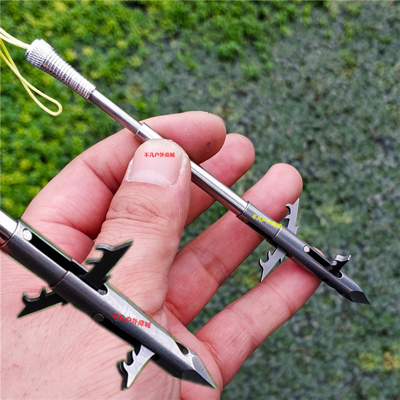 2022 three-barbed deep-water hunting Kun 440 stainless steel slingshot fishing fish shooting shark dart strong magnetic wolf tooth flying shark