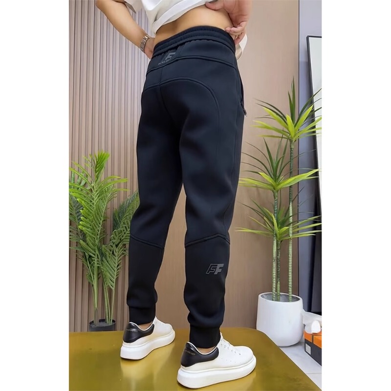 Autumn and Winter New Men's Trendy Letter Jogger Casual Pants, Youth Thickened Black Slim-Fit Sweatpants Autumn and Winter New Men's Trendy Letter Jogger Casual Pants, Youth Thickened Black Slim-Fit Sweatpants