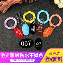 Mala Ang number plate clip key bracelet hand ring digital number card registration card sauna bath hand plate customization