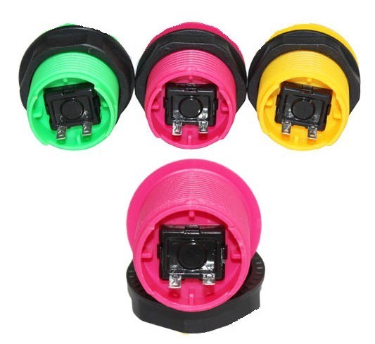 Large game console button 28 type large round high quality arcade button Moonlight treasure box fighting king straight plug type