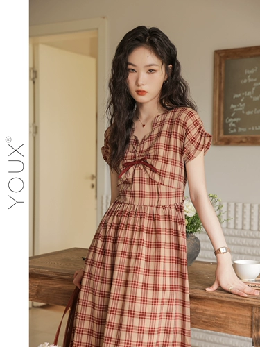 Ретро винтажное платье, корсет, длинная юбка, французский ретро стиль, А-силуэт